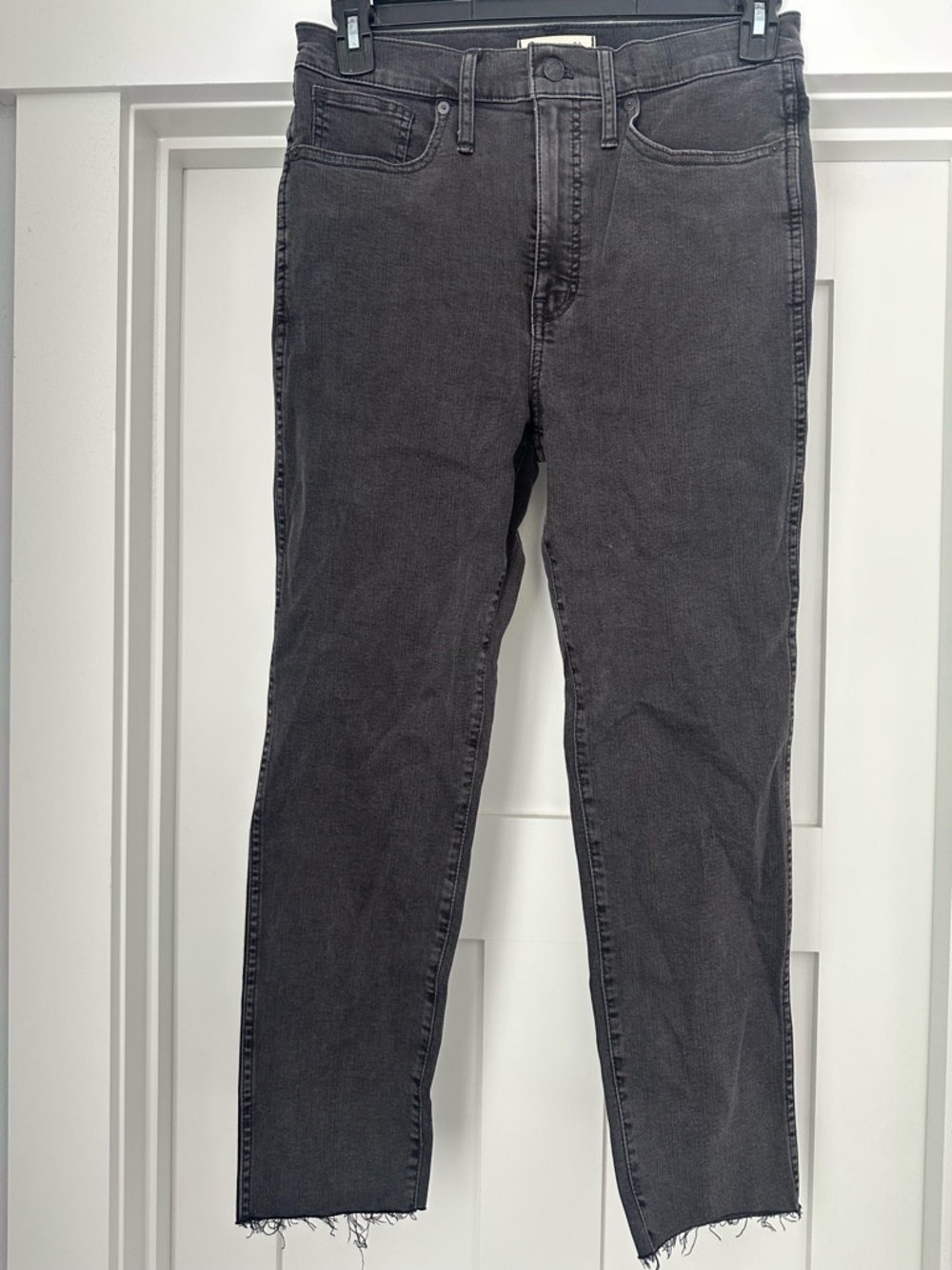 Madewell Stovepipe Jeans in Washed Charcoal Black